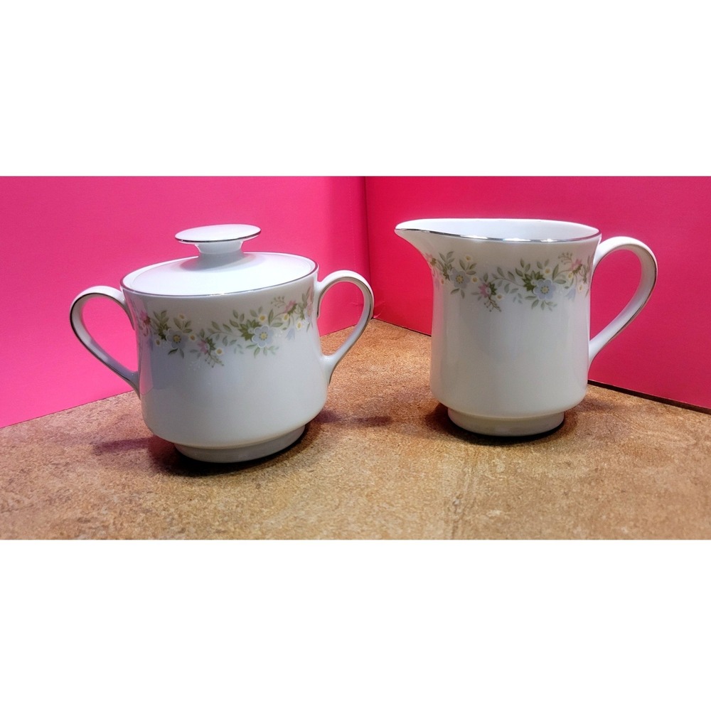 Johann Haviland Forever Spring Sugar Bowl and Creamer Set Bavaria Germany JOHFOS